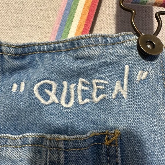 Take Pride Rainbow Strap Denim Overalls - size XL - Picture 4 of 6